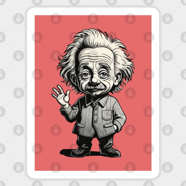 Albert Einstein Sticker by CatCoconut-Art